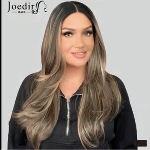 Joedir Long Layered Brown Blonde Ombre Wig NWOT Black
